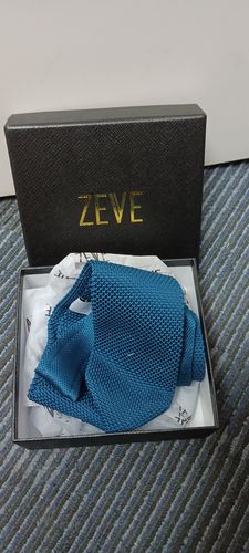 Customer photo review of Knit Tie - Turquoise Blue