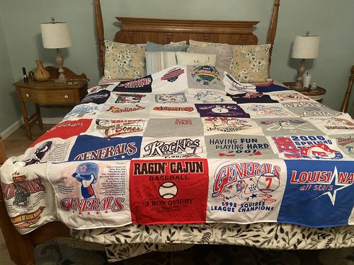T-shirt quilt featuring lafayette generals baseball team by Rebecca from LA