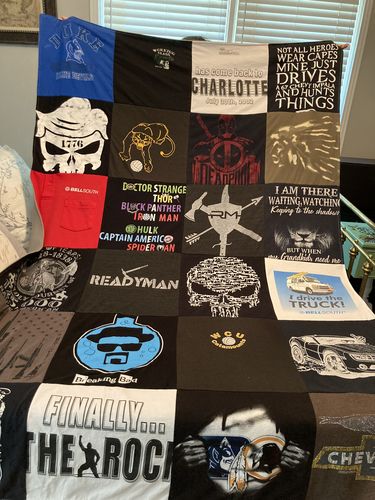 T-shirt quilt featuring carolina panthers by Deborah from NC
