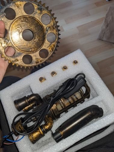 Customer photo review of Steampunk Rocket Lamp