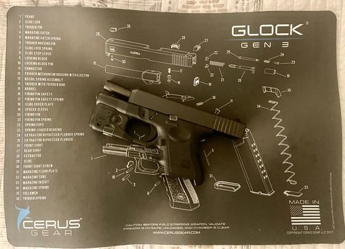 Customer photo review of Glock® Gen3 Schematic Handgun Mat