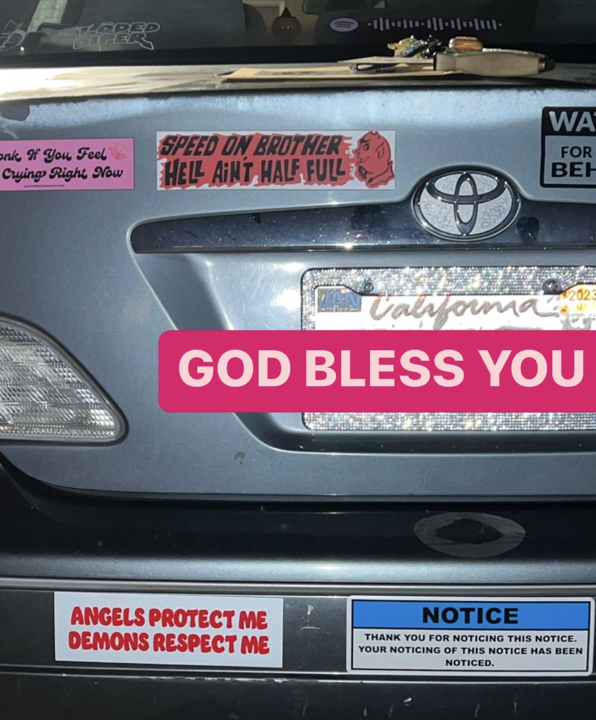 Customer photo review of Angels & Demons Sticker
