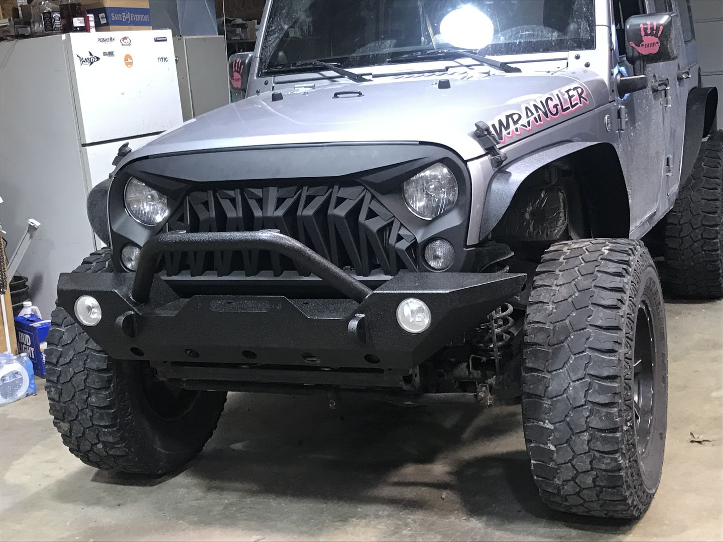 Customer photo review of Shark Grille - Matte Black for 07-18 Wrangler JK