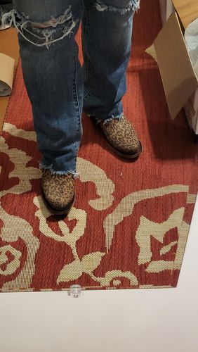 Customer photo review of Women's Leopard Ankle Boots
