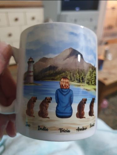 Customer photo review of Girl & Dogs - Life is better with a dog Personalised Mug