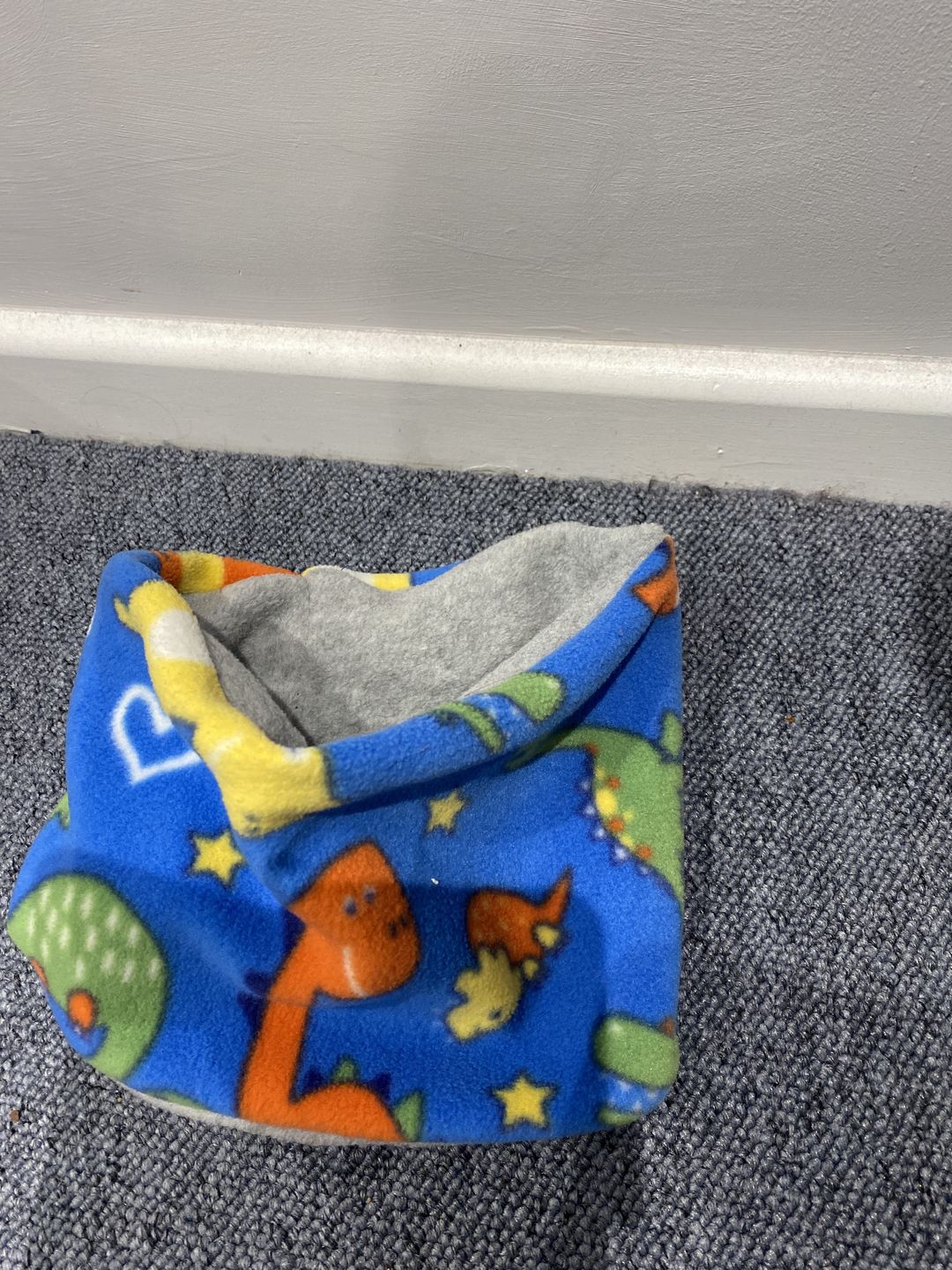 Customer photo review of Dinosaurs and Hearts Anti Pill Polar Fleece Fabric