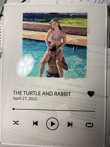 Customer photo review of Custom Song Plaque - The Best Anniversary Gift for Couples