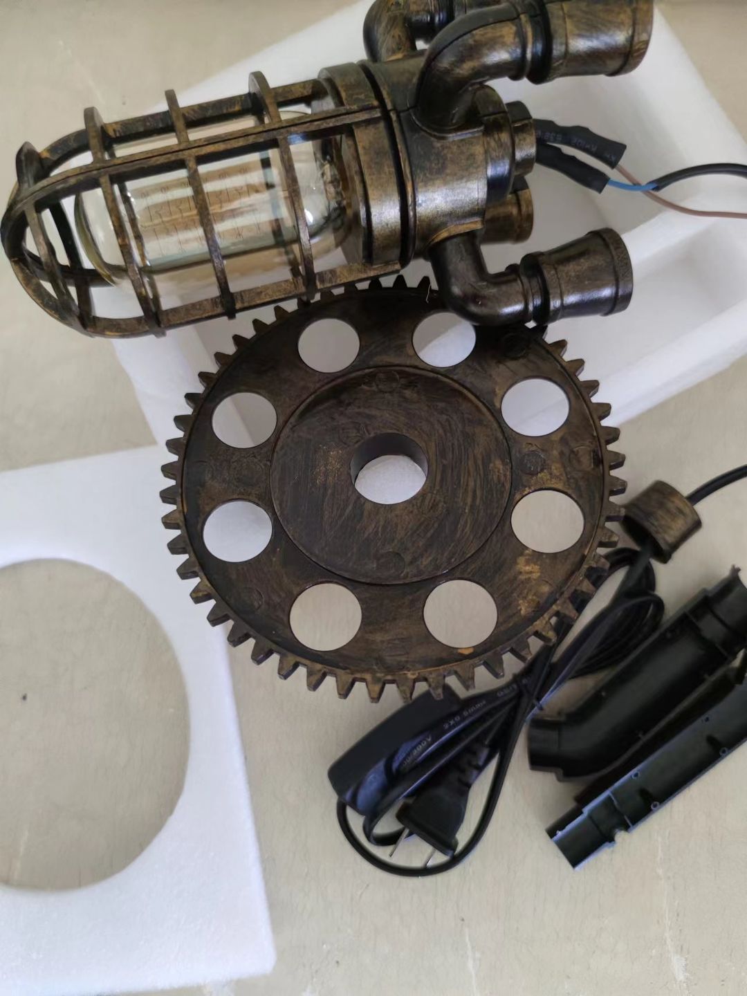 Customer photo review of Steampunk Rocket Lamp