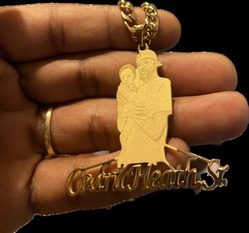 Customer photo review of Lovers Charm™ 18K Custom Engraved Necklace