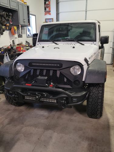 Customer photo review of Gladiator Grille w/ LED Off-Road Lights & Smoked Star Turn Lights Combo for 07-18 Wrangler JK