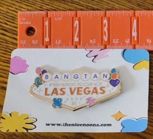 Customer photo review of BTS Permission to Dance Vegas Concert Enamel Pins