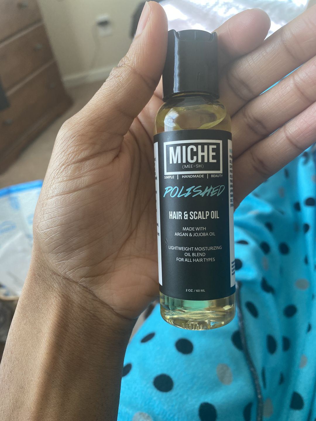 Customer photo review of POLISHED Hair & Scalp Oil