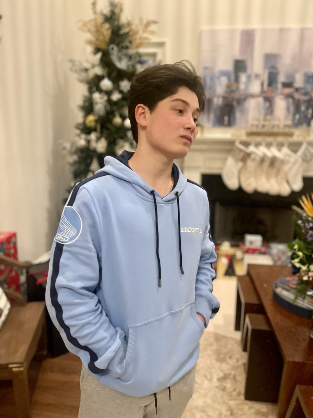 Customer photo review of Honda Racing Team Hoodie (1968) - Blue