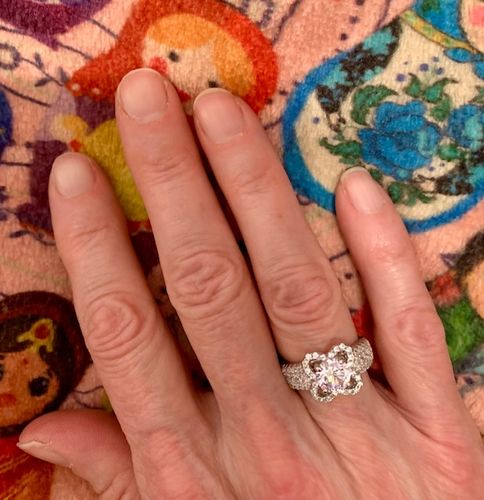 Customer photo review of Flower CZ Ring in Sterling Silver