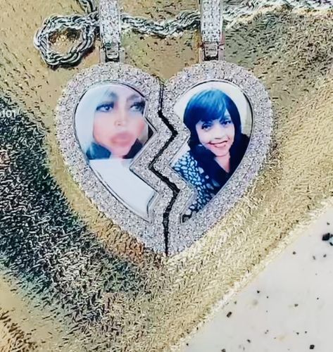 Customer photo review of Split Heart Photo Necklace