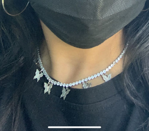 Customer photo review of Luxe butterfly tennis choker