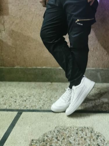 Customer photo review of Black Denim Joggers