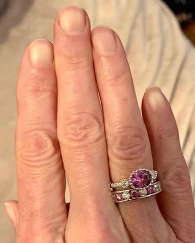 Customer photo review of Purple Channel CZ Stackable Eternity Ring in Sterling Silver