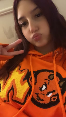 Customer photo review of Men RAW Devil Chenille Hoodie