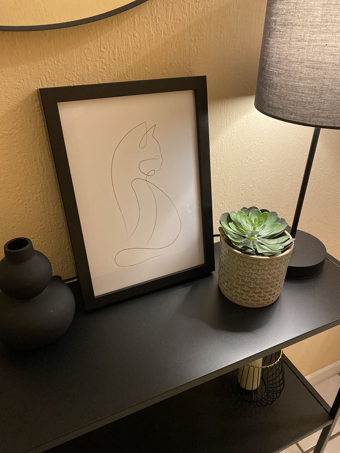 Customer photo review of Line Art Poster Katze