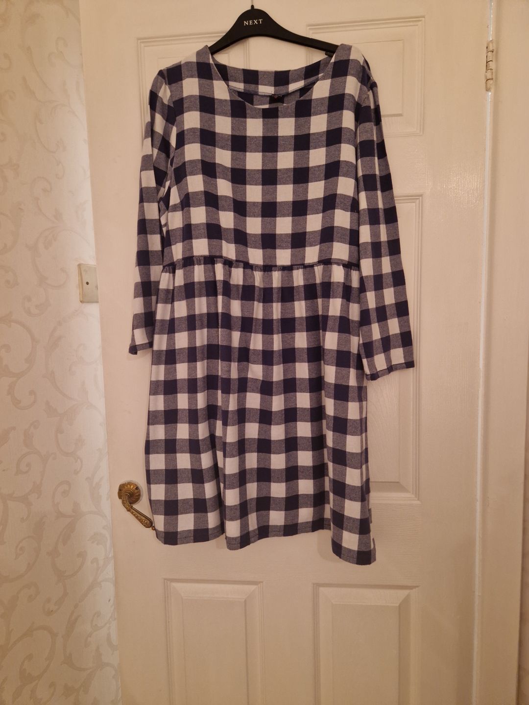 Customer photo review of Blue and Ivory Checkered Brushed Cotton Fabric