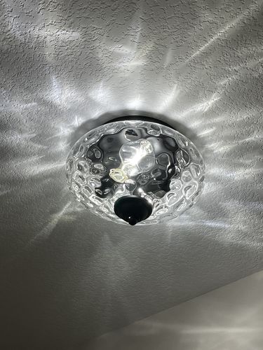 Customer photo review of Farmhouse Glass Flush Mount Ceiling Light