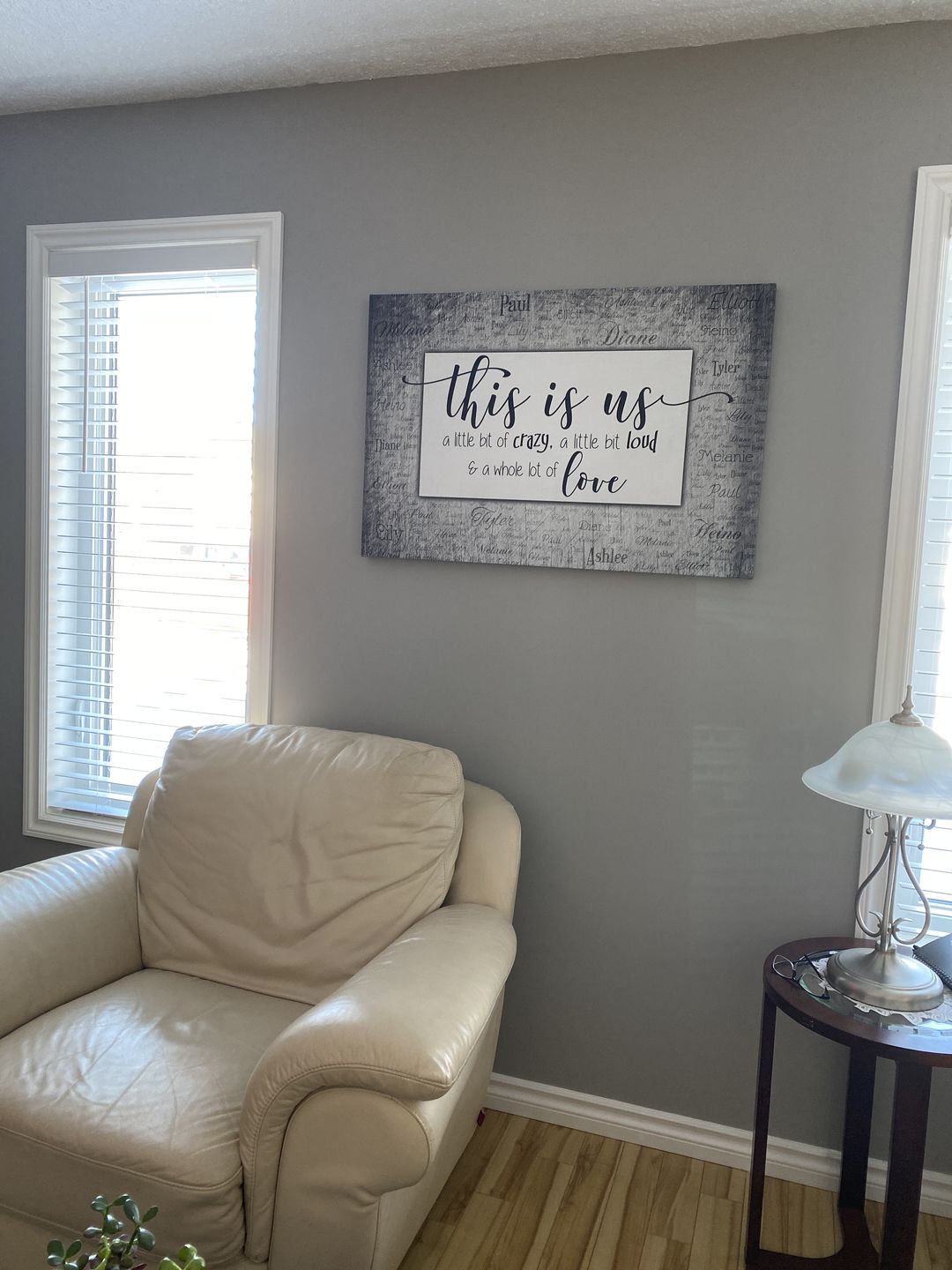 Customer photo review of Personalized "This Is Us" With Names on Background Premium Canvas