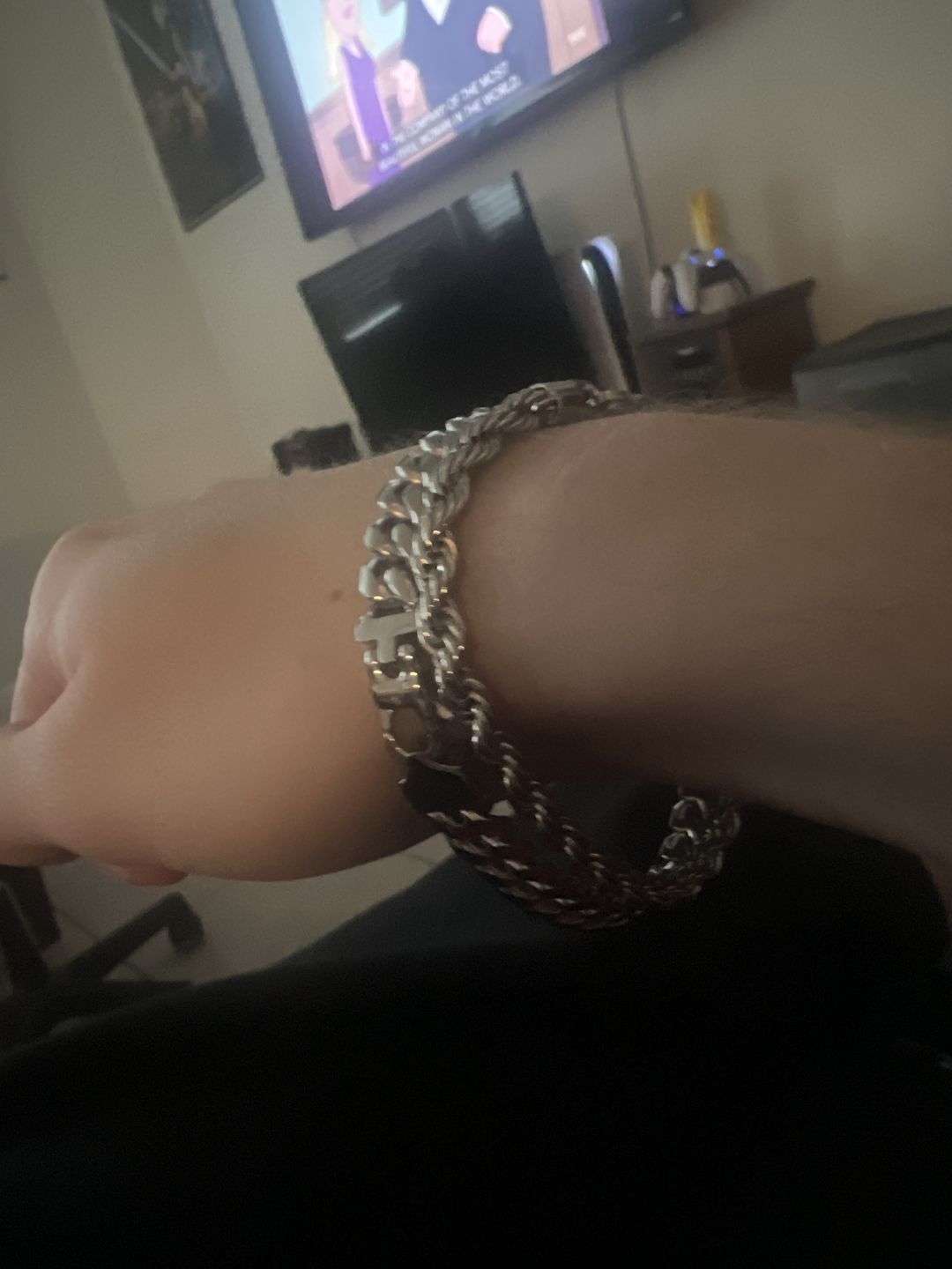 Customer photo review of Cuban 8mm + Rope 5mm Bracelet Stack - Silver RG321+RG323