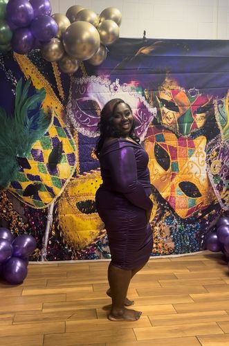 Customer photo review of Gleaming Desire Dress up to 3XL (Purple)