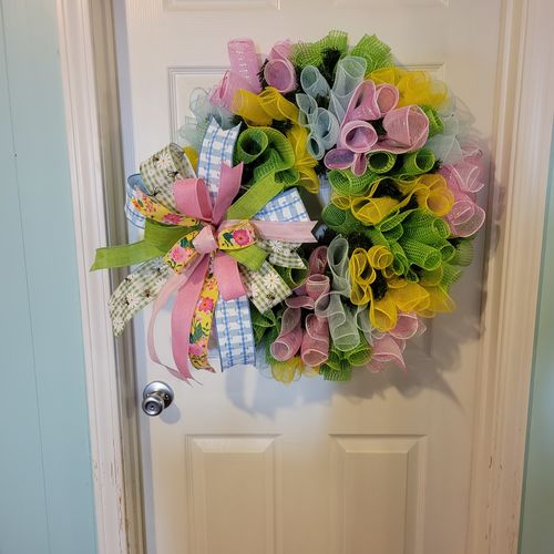 Customer photo review of 10.5"X10YD POLY/JUTE MESH Moss / Apple Green / Natural RY800532