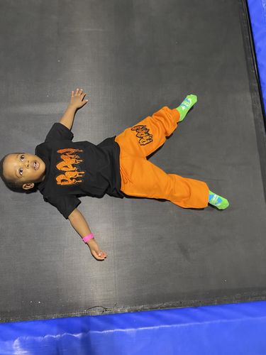 Customer photo review of RAW Drip Orange Bling T-Shirts and Jogger Set