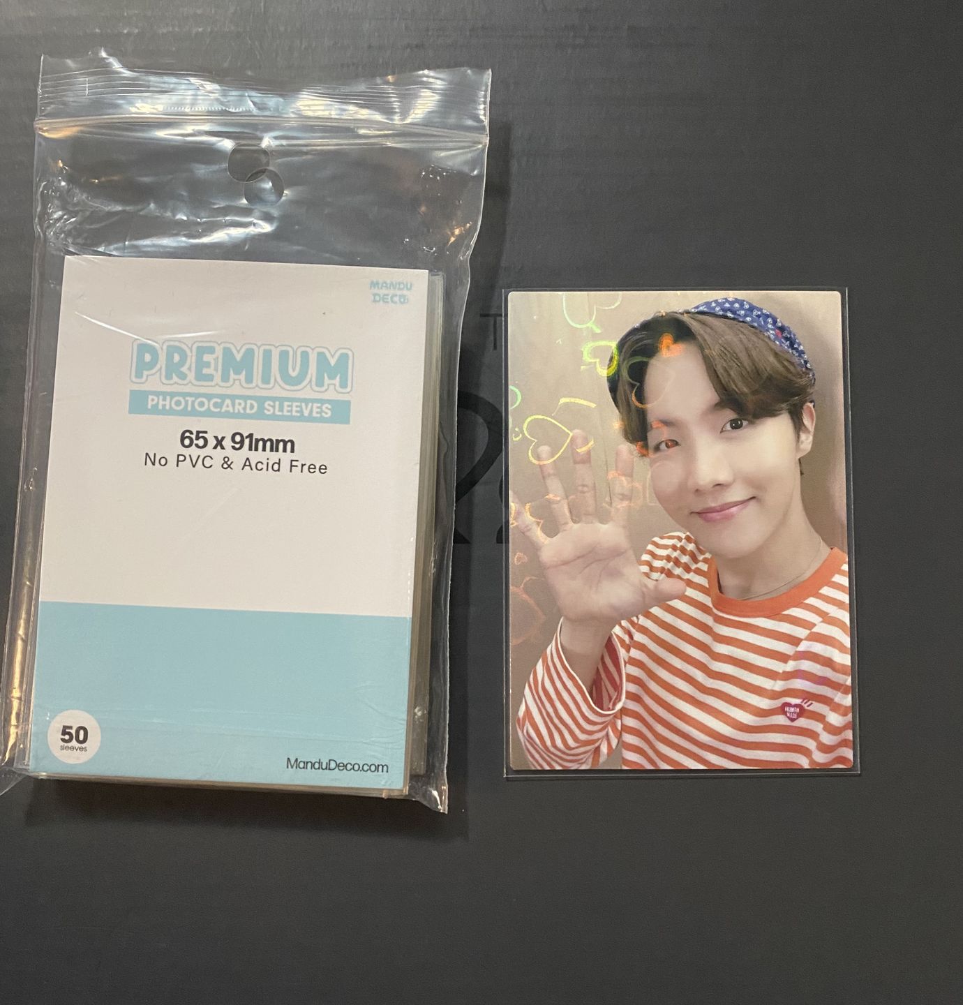Customer photo review of PREMIUM PHOTOCARD SLEEVES - BLUE VERSION (65x91MM)