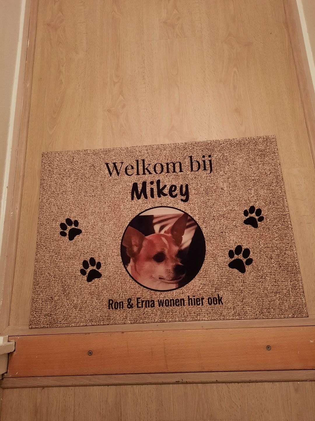 Customer photo review of Eigen foto - Gepersonaliseerde huisdier deurmat