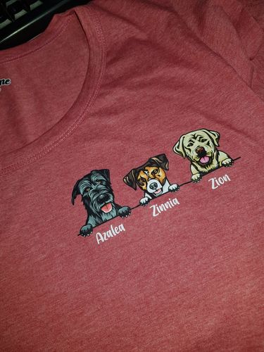Customer photo review of CUTE DOGS CUSTOM TEE
