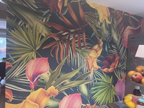 Customer photo review of Papier peint panoramique orange tropical