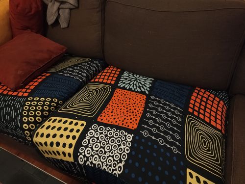 Customer photo review of HOUSSES À MOTIFS POUR COUSSIN D'ASSISE DE CANAPÉ D'ANGLE
