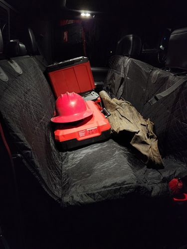 Customer photo review of Waterproof Non-Slip Car Seat Hammock Cover With Pockets, Side Flaps, Headrest Straps, Seat-Anchors, & Mesh Window (+FREE SAFETY BELT!)