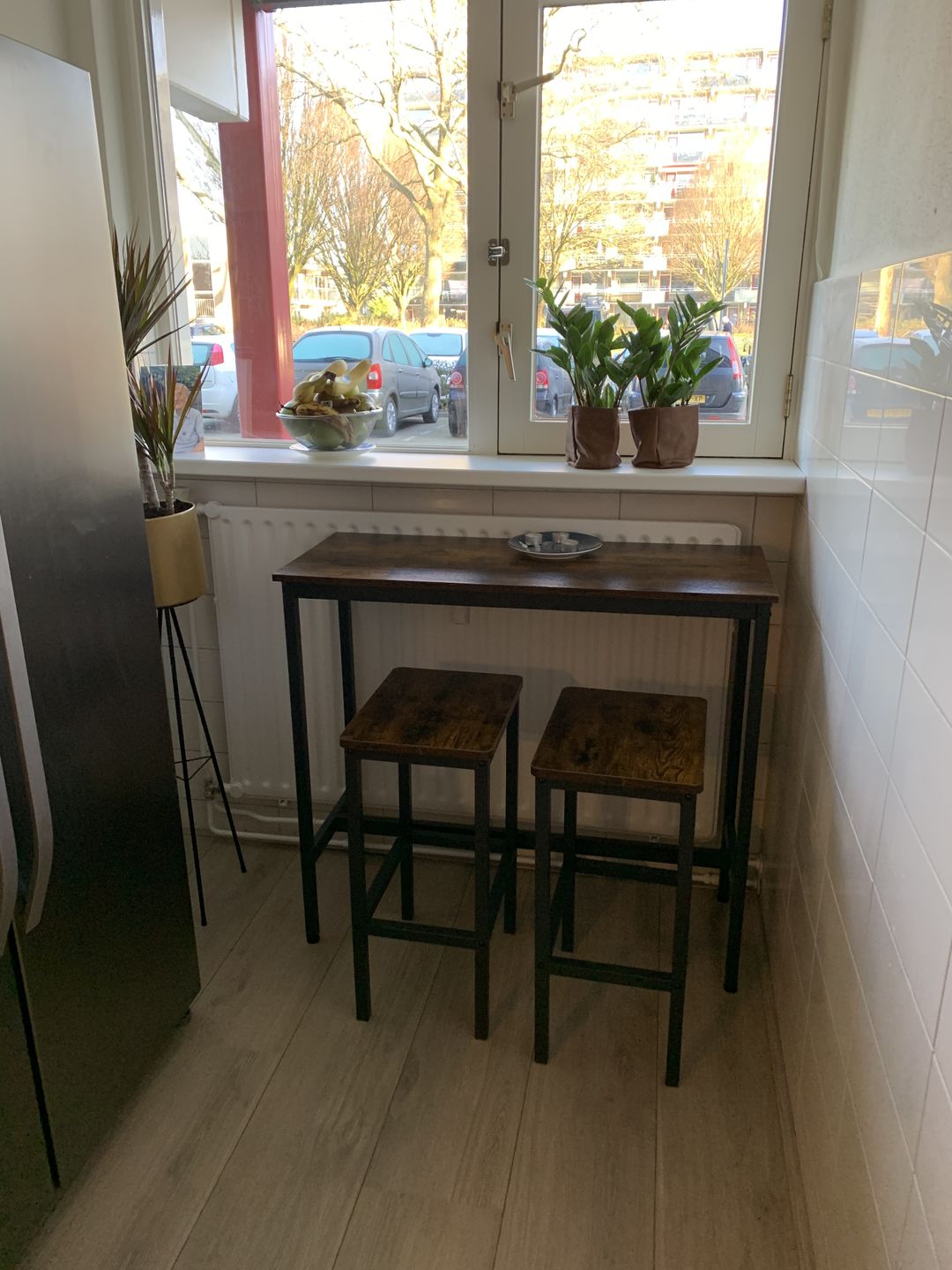 Customer photo review of Bartafel set met krukken (2) industrieel | Houtlook en Staal