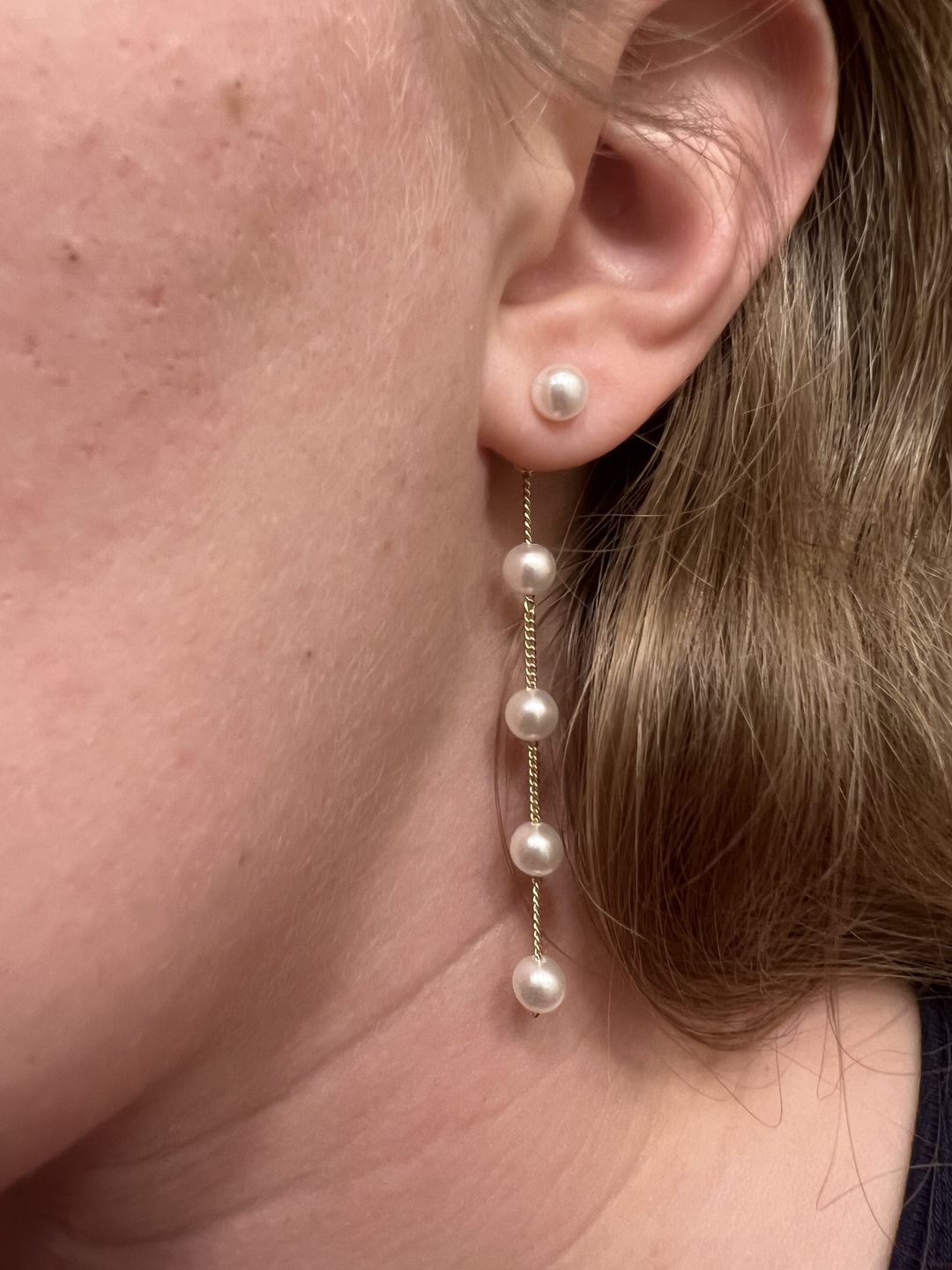 Customer photo review of Pearl Drop Earrings