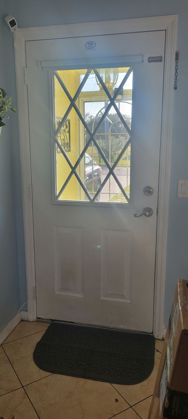 Customer photo review of Clear Diamond Grid Glass and Frame Kit (Half Lite 24" x 38" Frame Size)