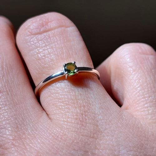 Customer photo review of Moldavite Round-Cut Ring