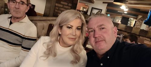 Customer photo review of Invisible Wire Human Hair Extension - Platinum Blonde Balayage