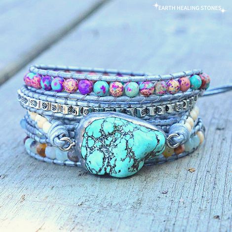 Customer photo review of The Turquoise Protection Wrap Bracelet