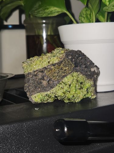 Customer photo review of Peridot in Basalt (Volcanic) Matrix