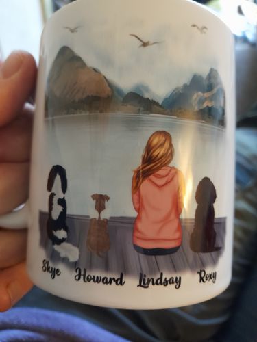 Customer photo review of Girl & Dogs - Life is better with a dog Personalised Mug