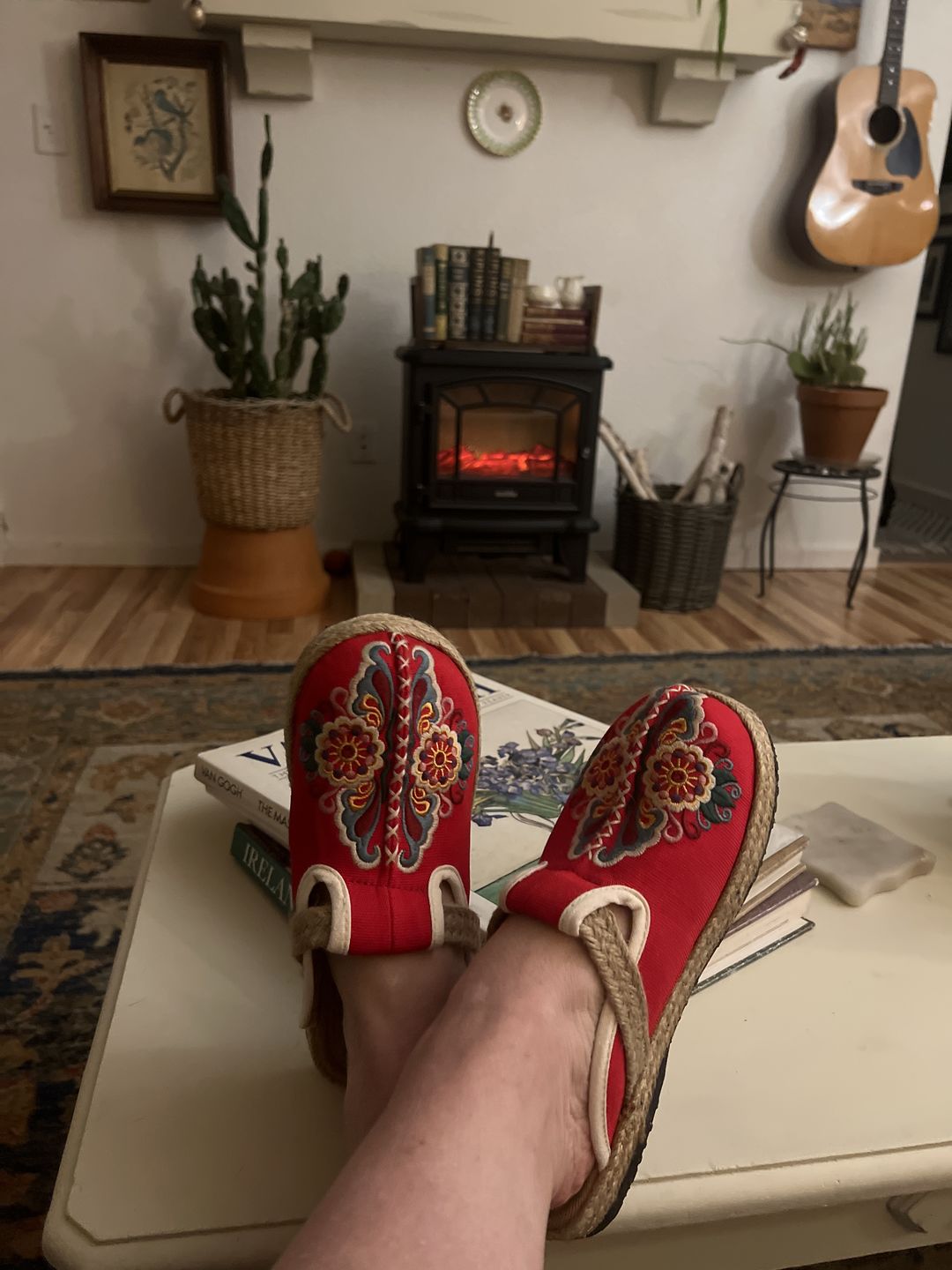 Customer photo review of Women Retro Embroidered Casual Floral Shoes