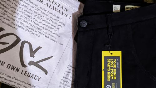 Customer photo review of Slim-fit Black Formal Jeans