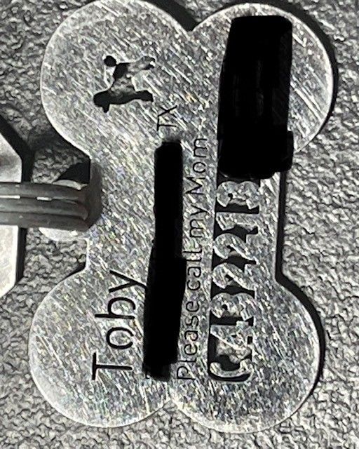 Customer photo review of Hollow-carved ID Tags