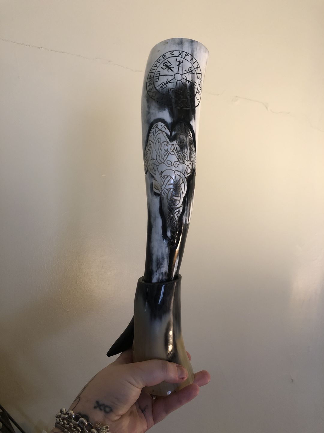 Customer photo review of Premium Ravens Guidance Drinking Horn