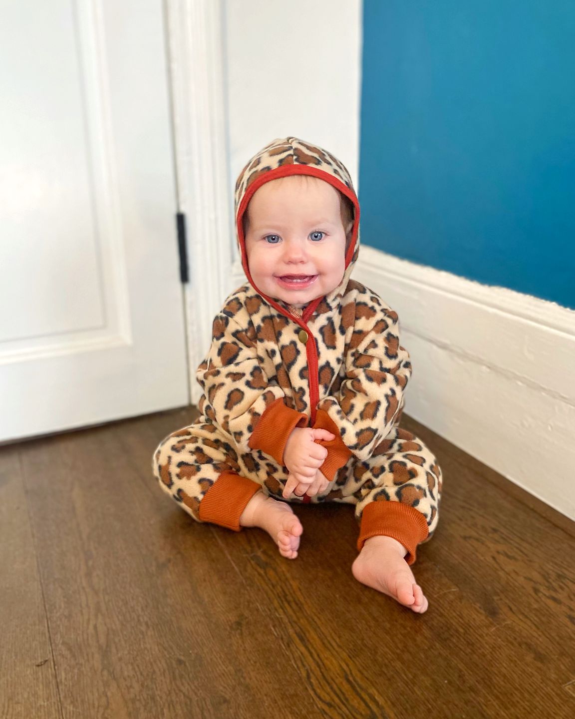 Customer photo review of Brown Leopard Anti Pill Polar Fleece Fabric
